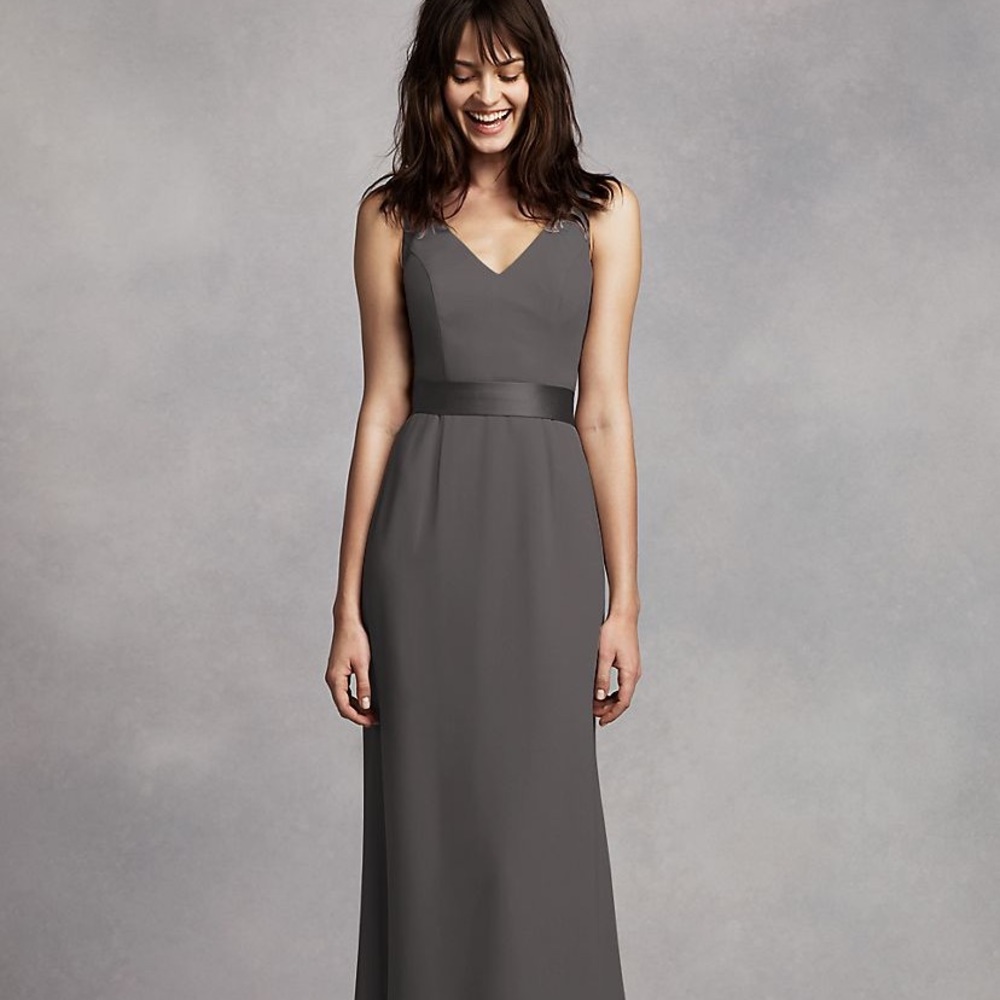 White by Vera Wang Crepe Bridesmaid Dress